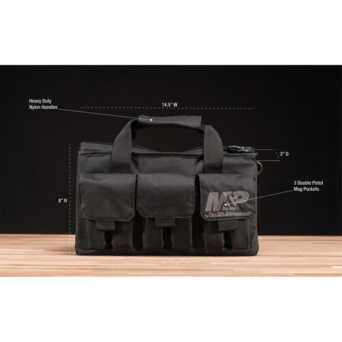 New Smith and Wesson M&P Case Double Pistol Handgun Range Bag Ammo BLACK